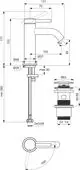 Handbrause von Ideal Standard mit modernen Designdetails, Abmessungen, Anschlüssen und Montageanleitung. Enthält Push-Open-Ventil und ist für Badezimmeranwendungen konzipiert.